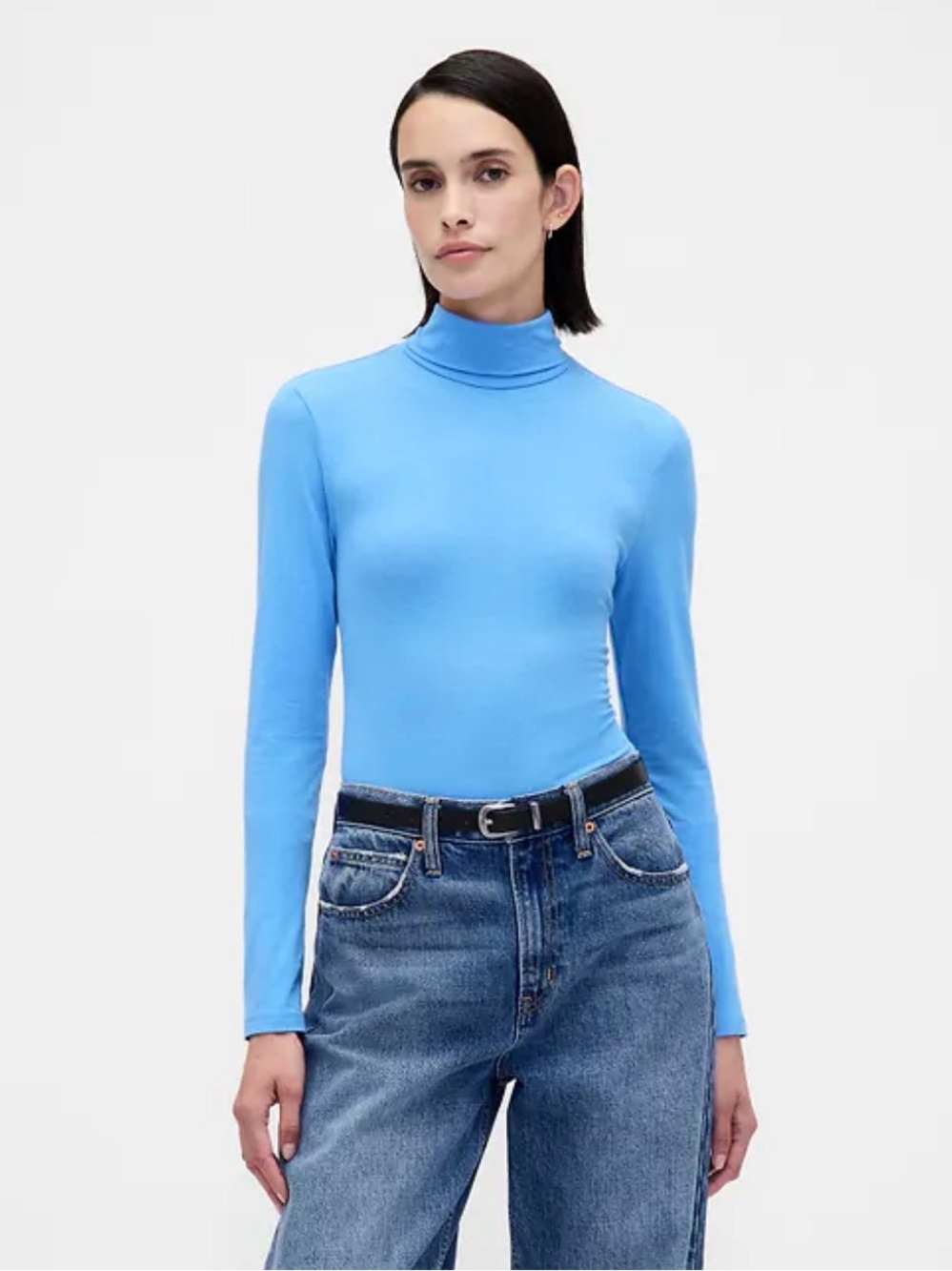 Gap Brillant Blue Feather Weight Long Sleeve Turtleneck Size Medium
